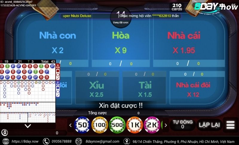 Baccarat 8Day - Game bài đỉnh cao cho bet thủ hốt bạc 3 Giao dien game Baccarat 8Day - Hinh 2