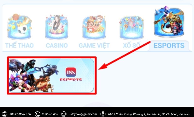 IM Esports 8Day – cổng cược thể thao điện tử siêu đỉnh cao 6 Cac buoc tham gia cuoc tai IM Esports 8Day - Buoc 2