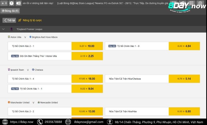 Thể Thao 8DAY - Sảnh cược thể thao uy tín #1 Châu Á 23 Giao dien sanh cuoc The Thao 8DAY - Hinh 18 - IM Sports 8DAY